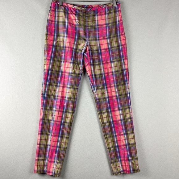 J. McLaughlin Multicolor Plaid Cropped Pants - Picture 1 of 13